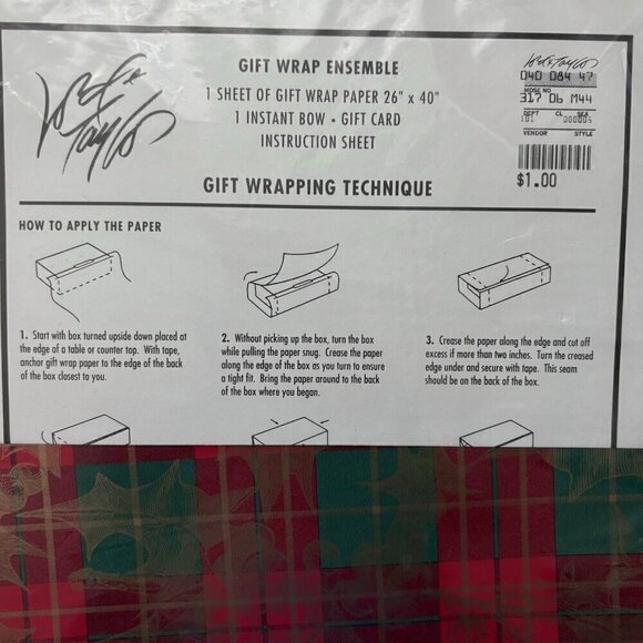 VTG 90s CHRISTMAS Happy Holidays Gift Wrap Ensemble Lord & Taylor NEW - Picture 5 of 5